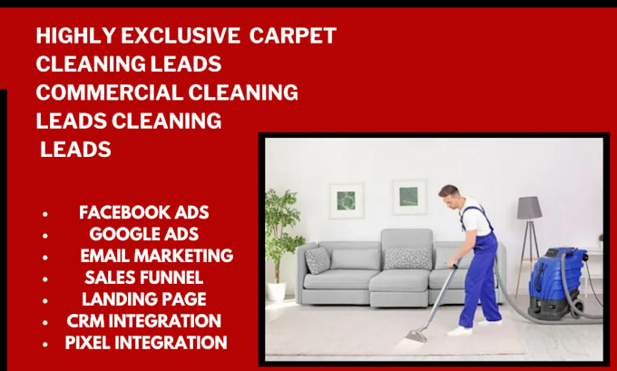 Gig Preview - Generate carpet cleaning leads commercial cleaning leads cleaning leads