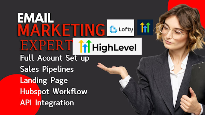 Gig Preview - Lofty CRM website landing page, gohighlevel workflows, sales funnel, automation