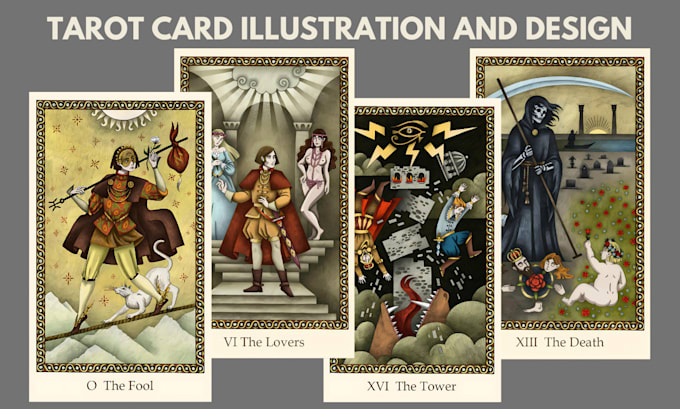 Bestseller - design custom tarot game card, board card game box design, digital art