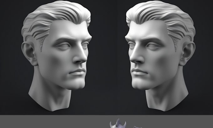 Gig Preview - Create high quality 3d head 3d face 3d head bust model statue for 3d printing