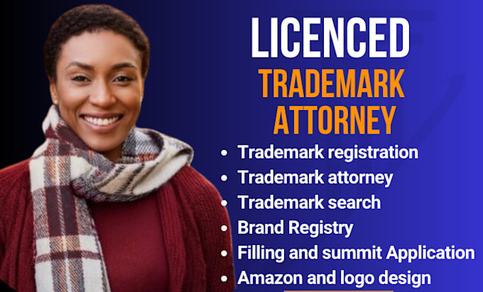 Gig Preview - Us licensed attorney for your trademark application amazon brand registry patent