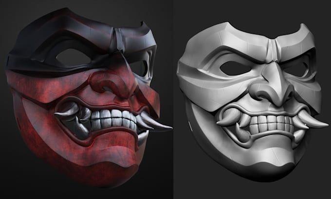 Gig Preview - Design 3d mask, 3d face, 3d helmet, oni mask, kitsune mask for 3d printing