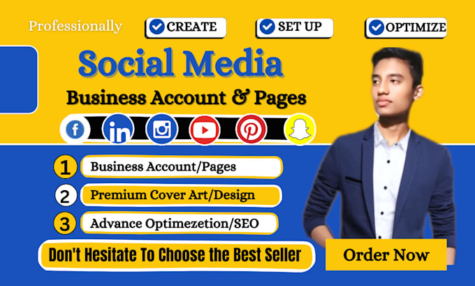 Bestseller - setup facebook business page, instagram,youtube, social media accounts create