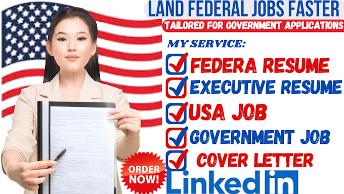 Gig Preview - Craft federal, executive, government resume writing usajob, ats compliant