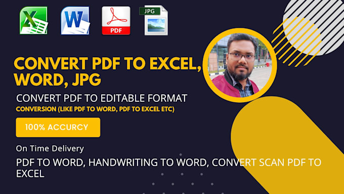 Gig Preview - Convert PDF, handwriting or images to word and excel