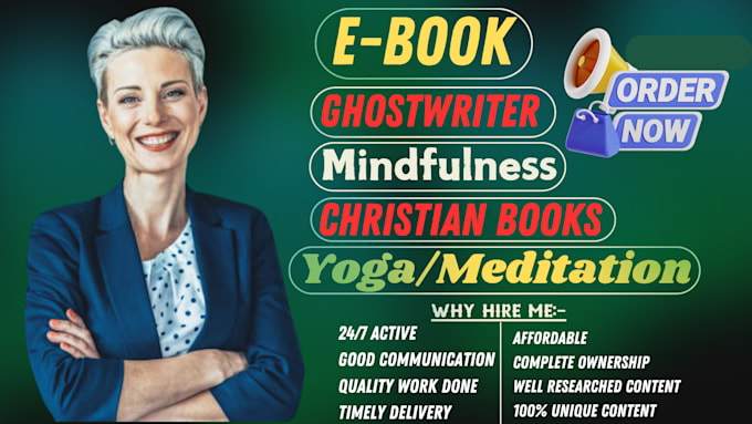 Gig Preview - Be self help ebook writer christian ebook meditation ebook and yoga ebook writer