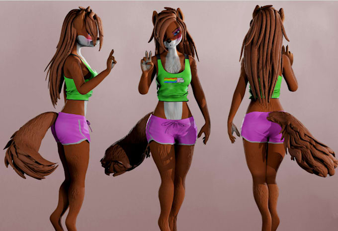 Bestseller - create vrchat avatar, furry avatar, nsfw furry, 3d fursona model vr character