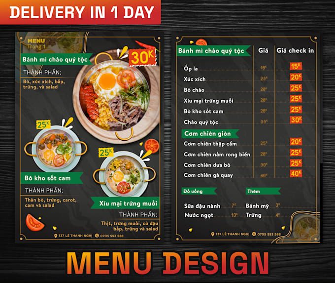 Gig Preview - Design restaurant menu for cafe, club, food, bar