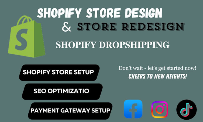 Gig Preview - Create shopify dropshipping store, build shopify store design shopify pod