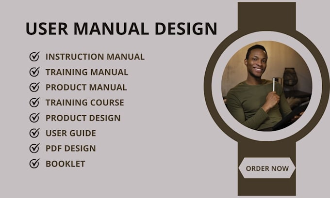 Gig Preview - Design user manual user guide line art user manual instruction manual pdf design