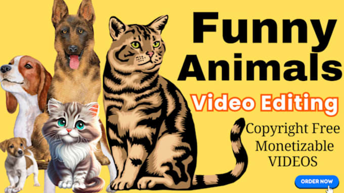 Gig Preview - Create funny pets animal videos for youtube