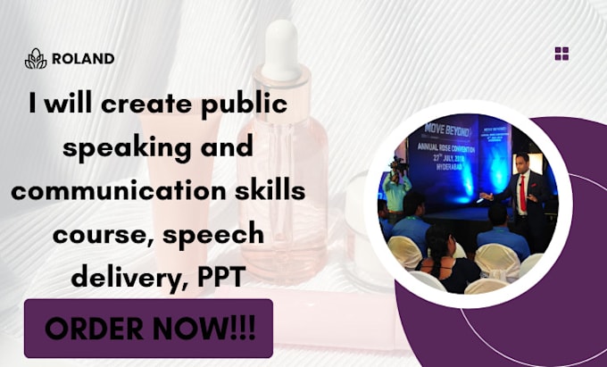 Gig Preview - Create public speaking and communication skills course, speech delivery, PPT