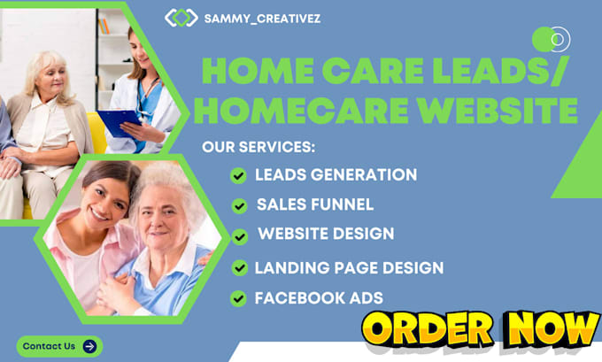 Gig Preview - Home care leads elderly care leads senior care leads home care landing page