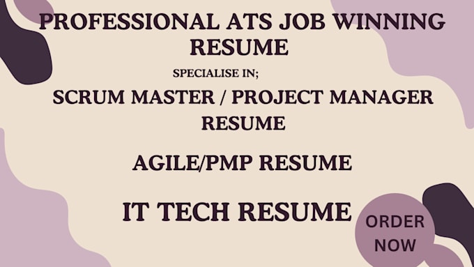 Gig Preview - Scrum master, project management, product manager resume, agile resume writing