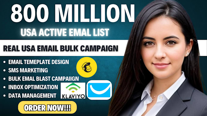 Gig Preview - Send 800 million bulk active USA email blast emailcampaign to inbox SMS campaign