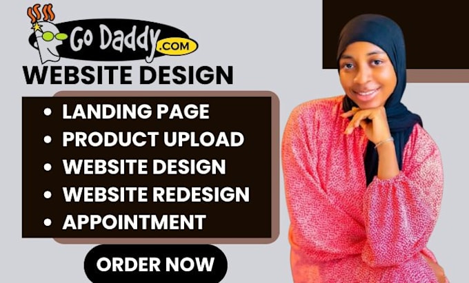 Gig Preview - Godaddy website redesign godaddy website design, develop godaddy website design