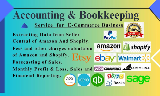 Gig Preview - Do e commerce bookkeeping including amazon shopify walmart ebay in qbo, xero