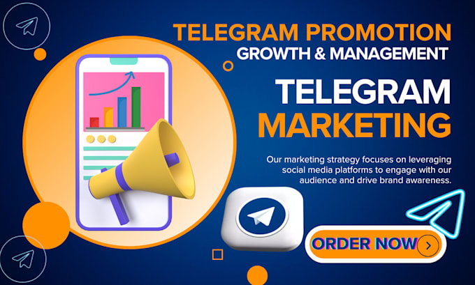 Gig Preview - Grow telegram group, promote telegram channel, telegram marketing and management