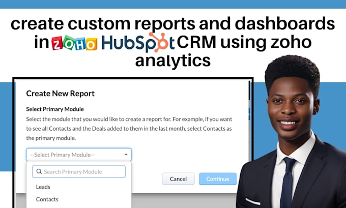 Bestseller - create custom reports and dashboards in zoho, hubspot CRM using zoho analytics