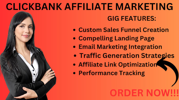 Gig Preview - Promote clickbank affiliate link promotion sales funnel amazon website sales