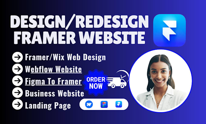 Gig Preview - Design framer website develop framer landing page webflow website redesign figma