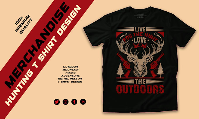 Gig Preview - Design hunting bulk retro outdoor custom t shirt designs