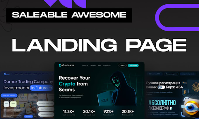 Gig Preview - Modern landing page and sites with great success on sales