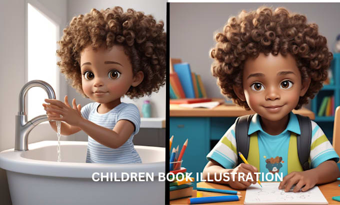 Gig Preview - Do children book illustration,3d african american illustration,kids illustration