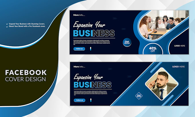 Gig Preview - Design modern facebook covers banners and linkedin headers