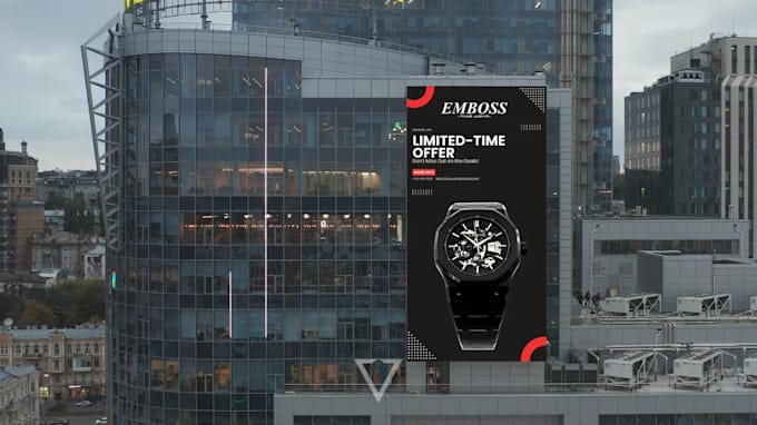 Bestseller - create stunning 3d cgi billboard animations 3d anamorphic watch animation ads