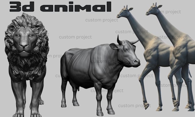 Gig Preview - Sculpt and model stylized 3d animal character mascot, cute 3d toy animal mold,