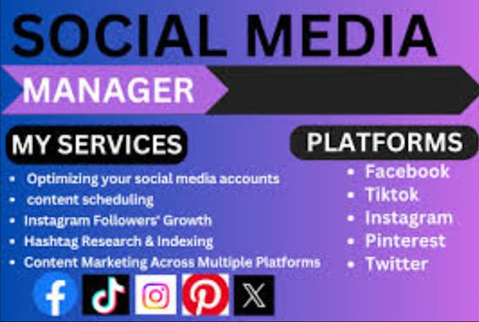 Gig Preview - Your digital marketing manager and social media manager