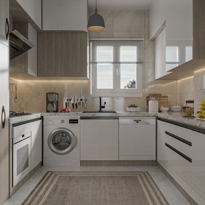 Gig Preview - Create realistic 3d rendering  for your kitchen design