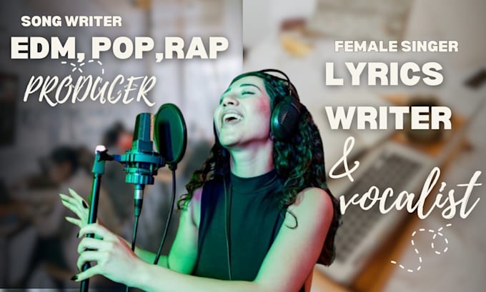 Gig Preview - Be your pro female vocalist songwriter music producer for pop, edm and afro