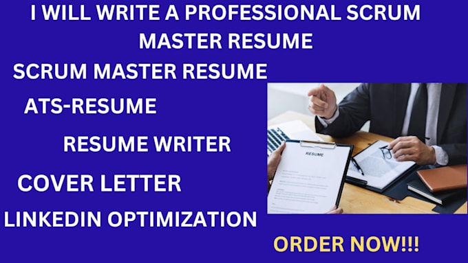 Gig Preview - Write scrum master resume, project management, scrum master and resume writing