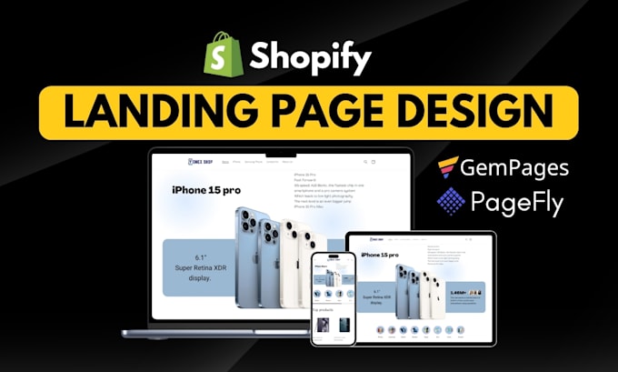 Gig Preview - Build shopify landing page and one product store with pagefly, gempages