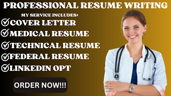 Gig Preview - Do professional medical resume, matron, nursing, cover letter and linkedin