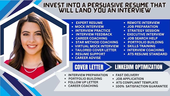 Gig Preview - Conduct expert mock job interview resume review career coach for med school job