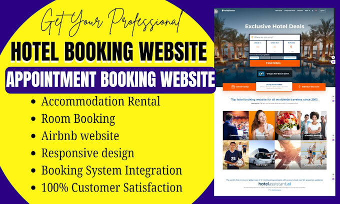 Gig Preview - Design an appointment booking website hotel booking website for airbnb apartment