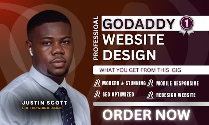 Gig Preview - Godaddy website redesign godaddy website design, develop godaddy website design