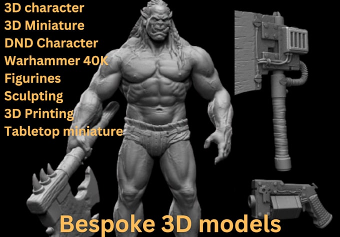 Gig Preview - Sculpt 3d miniature figurines dnd warhammer 40k 3d sculpting 3d printing model