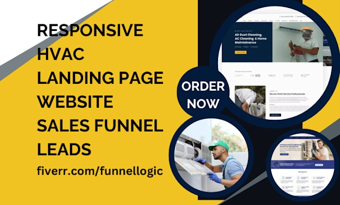 Gig Preview - Design remodeling landing page renovation website hvac sales funnel leads