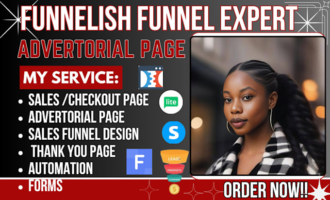 Gig Preview - Create high converting funnelish landing page, product page , sales funnel, ghl