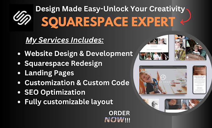 Gig Preview - Squarespace website design landing page squarespace development