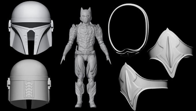 Gig Preview - Sculpt 3d cosplay props, helmet, mask, 3d articulated model, 3d toy,3d bjd model