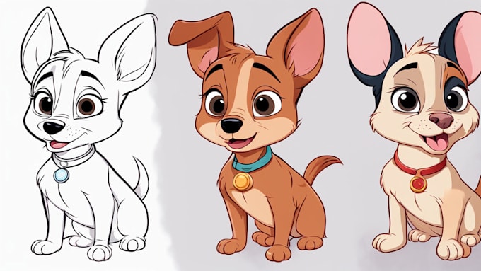 Gig Preview - Draw disney pet cartoon style for you pet