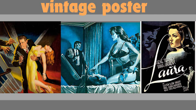 Gig Preview - Movie vintage poster retro design poster design vintage art movie poster