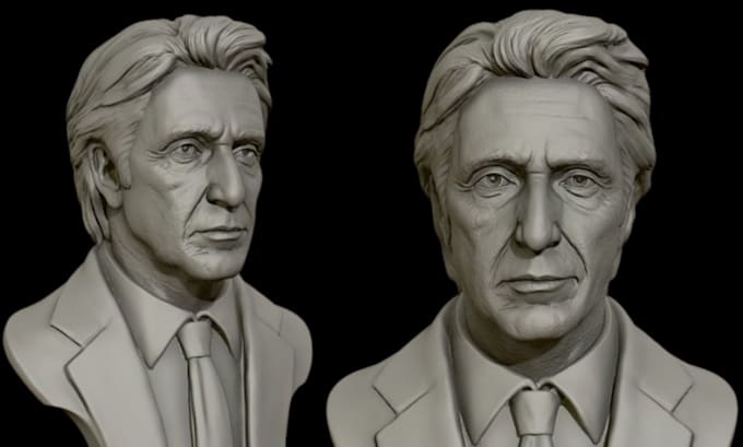 Gig Preview - Sculpt 2d to 3d head model bust realistic face portrait scan to stl for printing