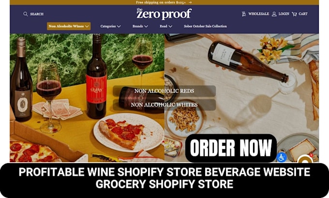 Gig Preview - Design a profitable wine shopify store beverage website grocery shopify store