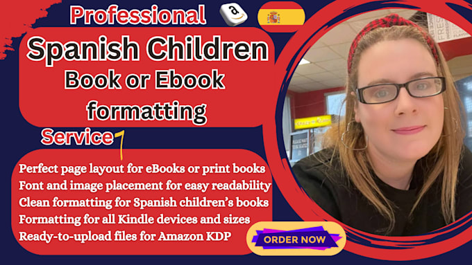 Gig Preview - Do clean spanish children book or ebook formatting KDP kindle self publishing